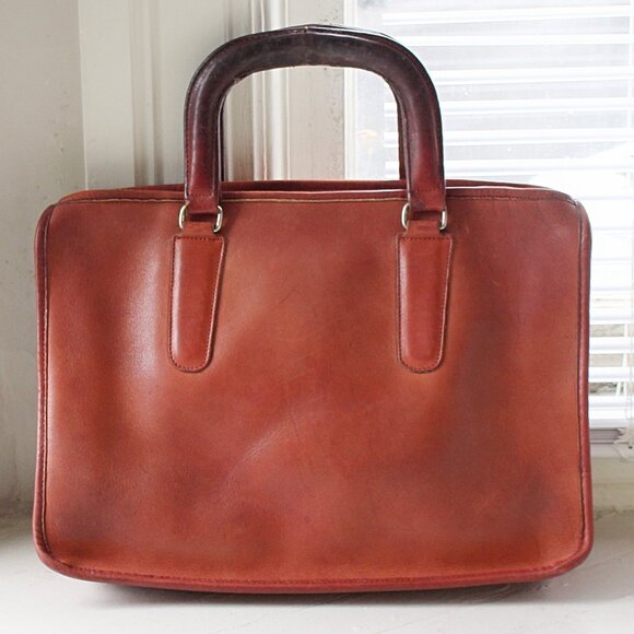 Coach Vintage - 1970s RUST Slim Satchel - NYC Factory, Talon Zipper - Picture 1 of 13